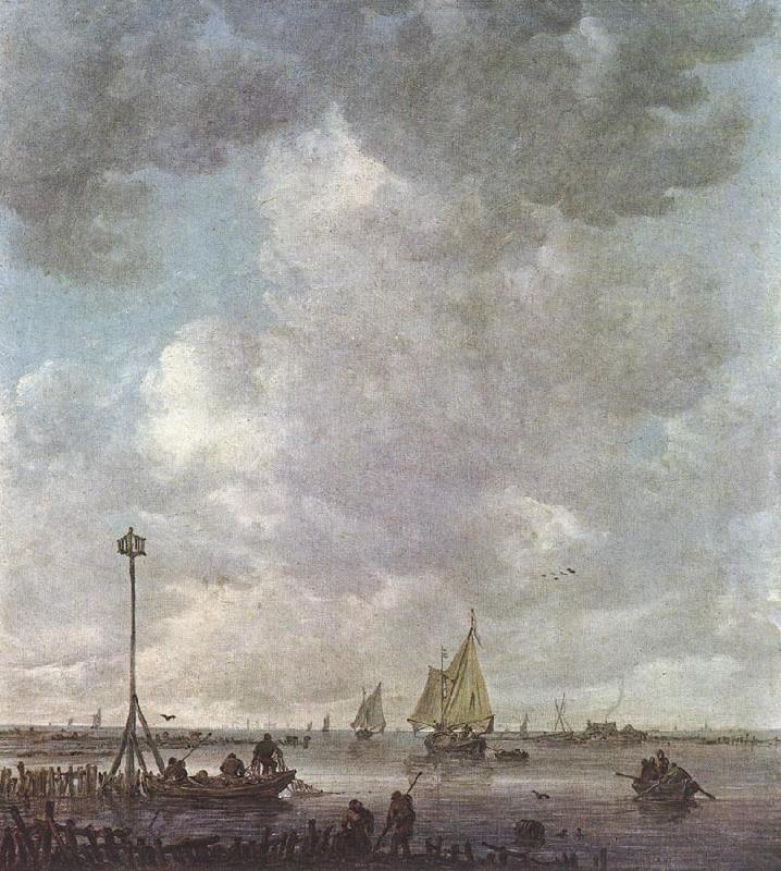 GOYEN, Jan van Marine Landscape with Fishermen fu oil painting image